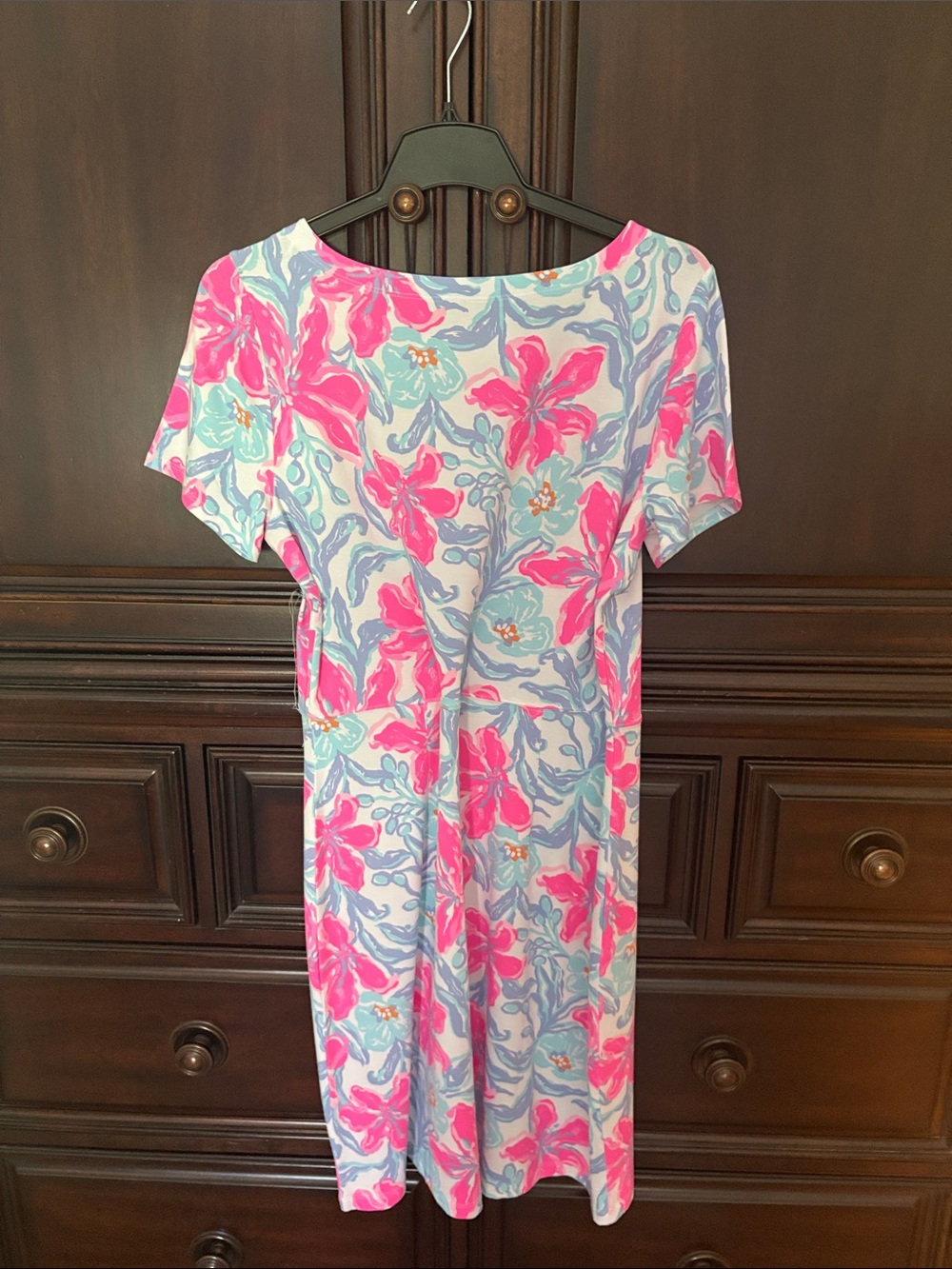 Lilly Pulitzer Pink & Light Blue Floral Shift Dress - Picture 3 of 3